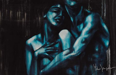 FABIO GIAMPIETRO Milano 1974 Embrage, 2002 tecnica mista su tela cm. 100x150,...