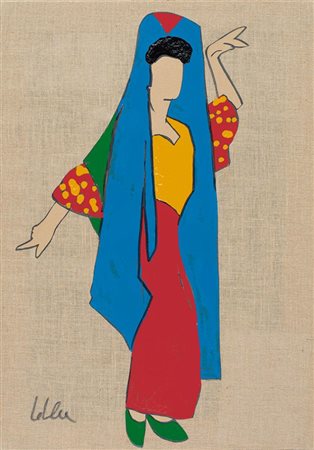 MARCO LODOLA Dorno (Pv) 04/04/1955 Flamenco collage di carta più smalti su...