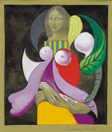 AURELIO CAMINATI Genova 03/05/1924 Senza titolo tecnica mista su carta cm....