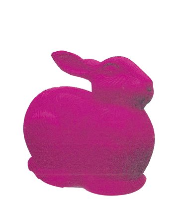 CRACKING ART Coniglio multiplo in plastica fucsia cm. 90x55x100, esemplare...