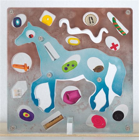 RENZO NUCARA Crema 1948 Senza titolo assemblaggio di plexiglass, resine e...