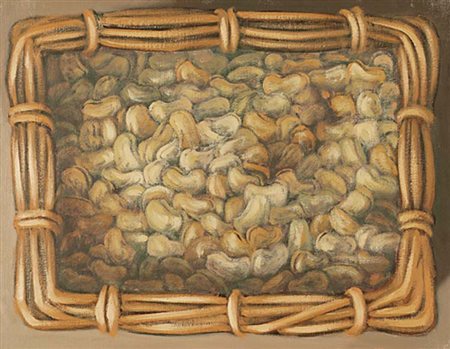 FABIO AGUZZI Milano 14/03/1953 Fave, 1997 olio su tela cm. 35x45, firma,...