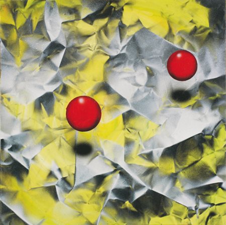 RENATO NATALE BALDASSARRE CHIESA Lecco 1947 Sfere su campo giallo, 2007...