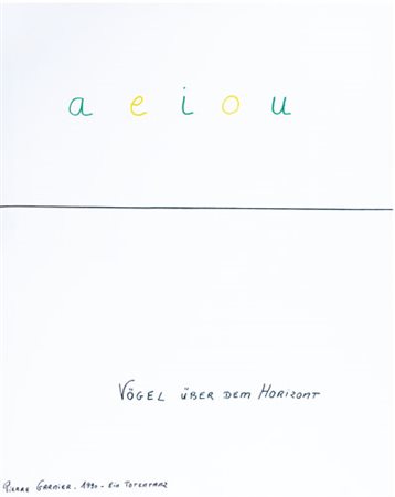 PIERRE GARNIER Amiens (Francia) 1928 Vogel uber dem horizont, 1990 acrilico...