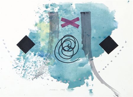 BRUNO MUNARI Milano 1907 - Milano 30/09/1998 Senza titolo, 1989 tecnica mista...