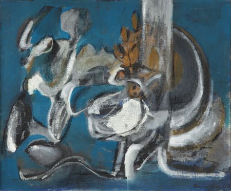 VITTORIO BASAGLIA Venezia 19/08/1936 - 2005 Senza titolo, 1963 olio su tela...