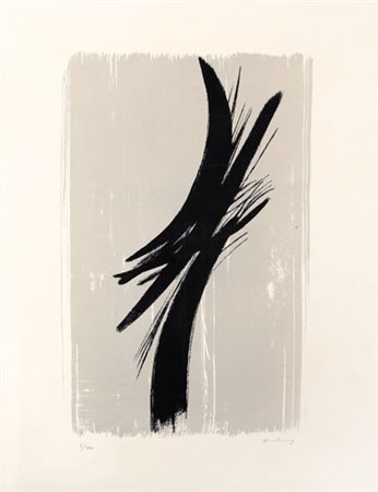 HANS HARTUNG Lipsia 1904 - Antibes 1989 L33, 1957 litografia su carta BFK...