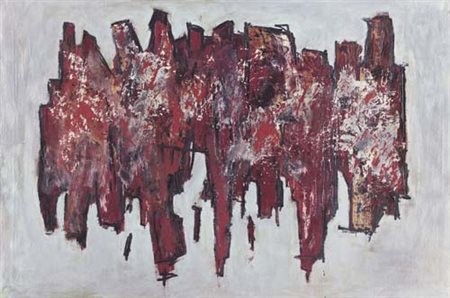 ALBINO GALVANO Torino 16/12/1907 - Torino 1991 Un collage, 1958-59 olio e...