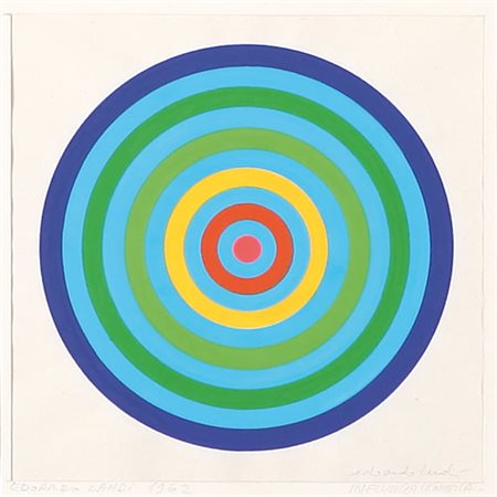 EDOARDO LANDI Modena 1937 Influenza cromatica, 1962 tecnica mista su carta...