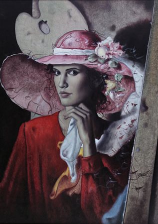 ALFIO PRESOTTO Tirano 1940 Flora olio su tavola cm. 70x50, firma sulla...