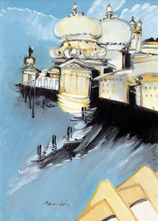 REMO BRINDISI Roma 25/04/1918 - Milano 25/07/1996 Venezia olio su tela cm....