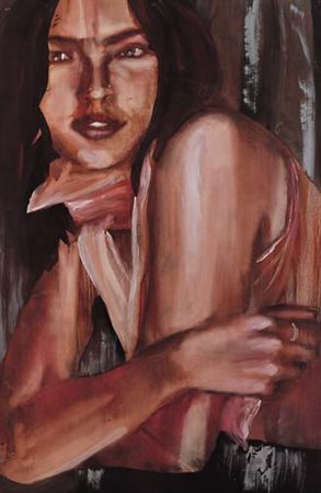 FABIO GIAMPIETRO Milano 1974 Donna (Mezzobusto), 2002 tecnica mista su tela...