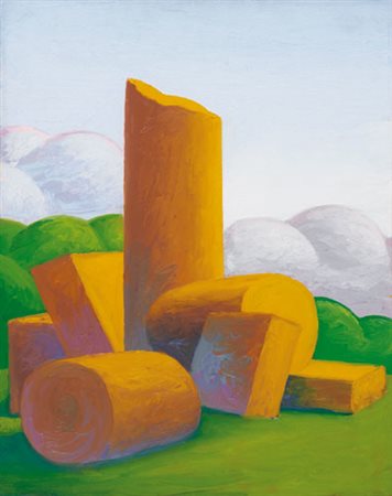 SALVO Leonforte (En) 22/05/1947 Un giorno..., 1991 olio su tela cm. 50x40,...