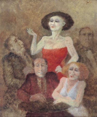 REMO SQUILLANTINI Stia (Ar) 1920 - Firenze 06/08/1996 Corteggiamento olio su...