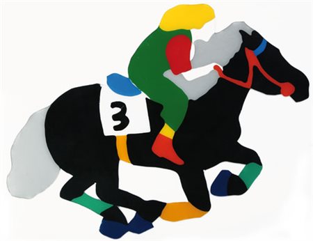 MARCO LODOLA Dorno (Pv) 04/04/1955 Ippica, 2000 perspex + smalti cm. 79x102,...