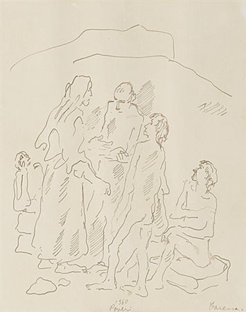 FELICE CARENA Cumiana (To) 13/08/1879 - Venezia 10/06/1966 Poveri, 1960 china...