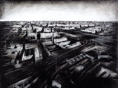 JONATHAN GUAITAMACCHI Londra 1961 View, 2002 olio su carta applicata su tela...