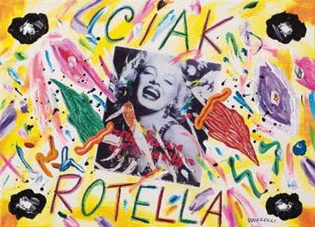 BRUNO DONZELLI Napoli 12/04/1941 Ciak Rotella olio, tecnica mista e collage...