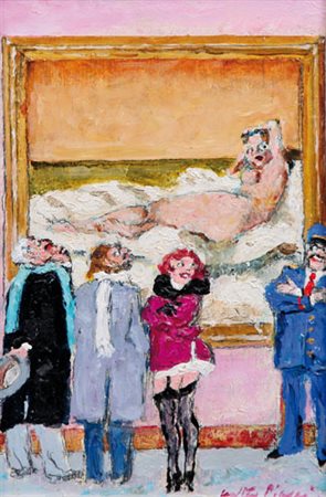 WALTER PIACESI Ascoli Piceno 18/09/1929 Visita al museo, 2011 olio su tavola...