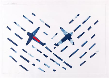 FRANCO ANGELI Roma 14/05/1935 - Roma 12/11/1988 Mak 2, 1985 collage su carta...