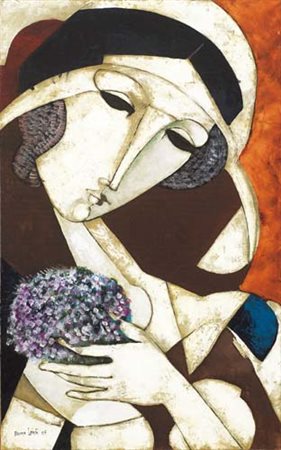 BRUNO LANDI Roma 23/03/1941 Sera di primavera, 2009 olio su tela cm. 80x50,...