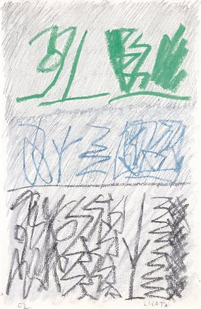 RICCARDO LICATA Torino 20/12/1929 Senza titolo, 2002 tecnica mista su carta...