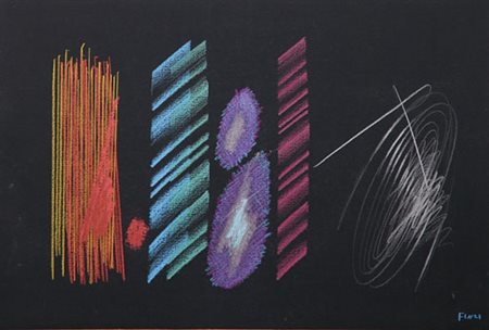 ENNIO FINZI Venezia 1931 Senza titolo, anni 2000 pastelli su cartoncino nero...