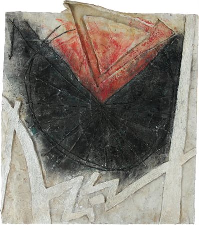 CESARE FERNICOLA Brescia 1955 Senza titolo tecnica mista e collage su garza...