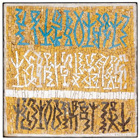 RICCARDO LICATA Torino 20/12/1929 Senza titolo, 2000 mosaico cm. 50x50, firma...