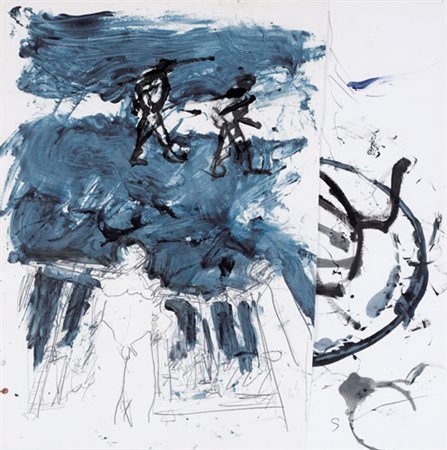 MARIO SCHIFANO Homs (Libia) 1934 - Roma 26/01/1998 Senza titolo, 1987 smalto,...