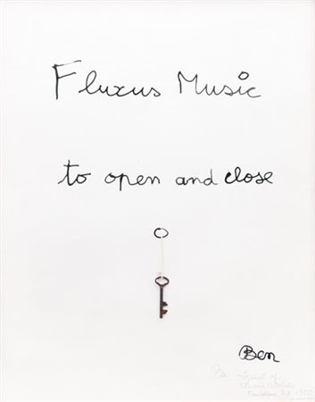 BEN VAUTIER Napoli 1935 Fluxus music to open and close, 1980 tecnica mista e...