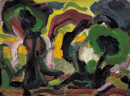 DAVIDE ORLER Mezzano di Primiero 16/02/1931 - 07/12/2010 Alberi, 1968 olio su...