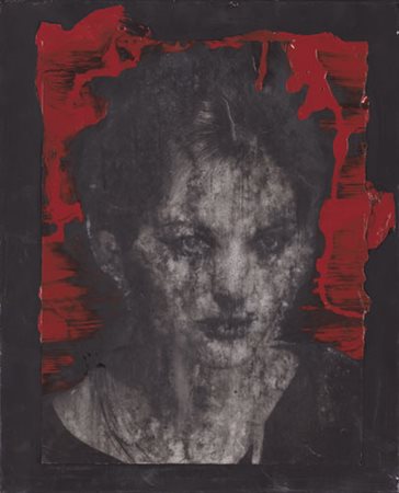 PAOLO LEONARDO Torino 1973 Senza titolo, 2000 smalti e collage su tela cm....