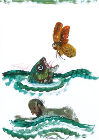 ANTONIO POSSENTI Lucca 11/01/1933 Senza titolo olio su cartoncino cm. 35x25,...