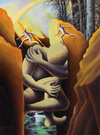 MARK KOSTABI Los Angeles 1960 Support system, 2009 olio su tela cm. 40x30,...