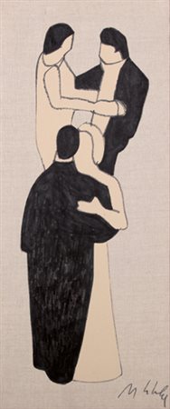 MARCO LODOLA Dorno (Pv) 04/04/1955 Ballerini tecnica mista e collage su tela...