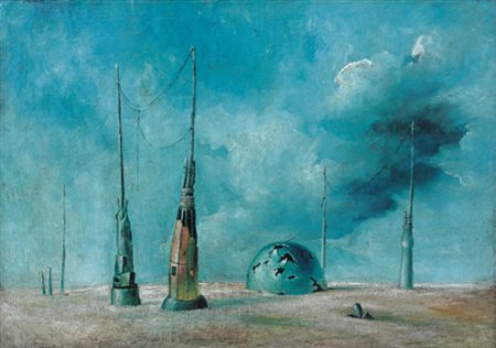 ARMODIO (VILMORE SCHENARDI) Piacenza 04/10/1938 Paesaggio lunare, 1963 olio...