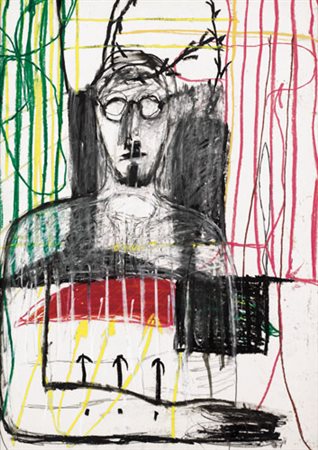 MIMMO PALADINO Paduli (Bn) 18/12/1948 Senza titolo, 1995 pastelli ad olio su...