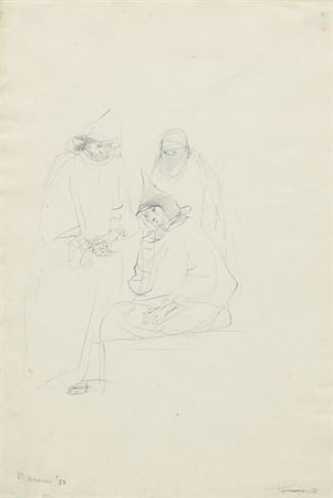 TRENTO LONGARETTI Treviglio (Bg) 27/09/1916 Marocco, 1983 matita su carta cm....