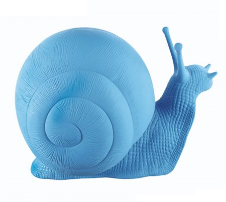 CRACKING ART Chiocciola multiplo in plastica azzurra cm. 110x65x82, esemplare...