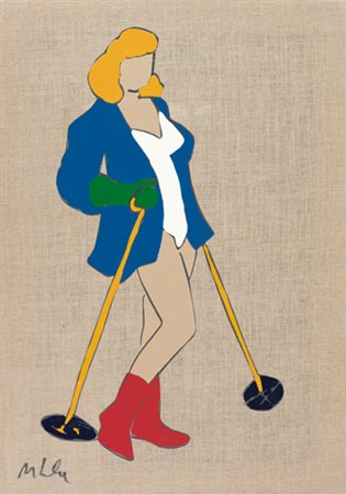 MARCO LODOLA Dorno (Pv) 04/04/1955 Sciatrice collage di carta più smalti su...