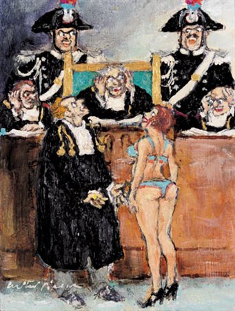 WALTER PIACESI Ascoli Piceno 18/09/1929 Processino, 2005 olio su tavola cm....