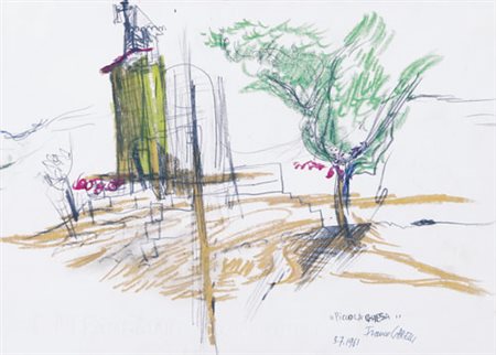 FRANCO GARELLI Diano d'Alba (Cn) 1909 - Torino 1973 Piccola Chiesa, 1961...