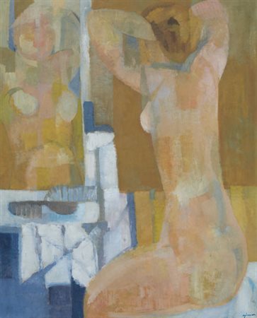 GIUSEPPE AJMONE Carpignano Sesia 17/02/1923 - 07/04/2005 Nudo allo specchio,...