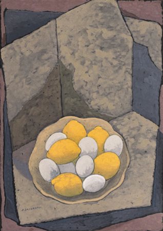 FELICE CASORATI Novara 04/12/1883 - Torino 04/03/1963 Uova e limoni, 1962...