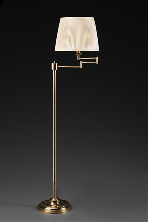 Lampada a stelo in ottone con braccio snodabile (h. cm 130) Brass floor lamp