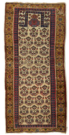 Preghiera Shirwan, Caucaso, fine sec XIX. Disegno a file di rami fioriti su...