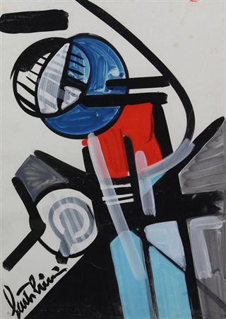 Aldo Gentilini, Senza titolo, acrilico su cartoncino, cm. 70x50, firmato in...