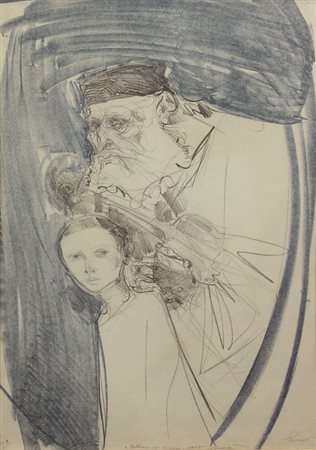 Trento Longaretti, Senza titolo, litografia su carta, cm. 70x50, es. 79/90,...