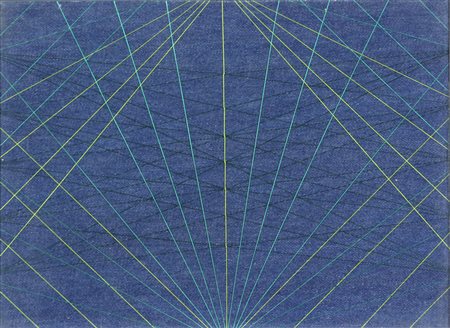 Nicolanepomucenomaria, Tempo di Jeans, Poesia n. 63, tessuto di jeans e fili...